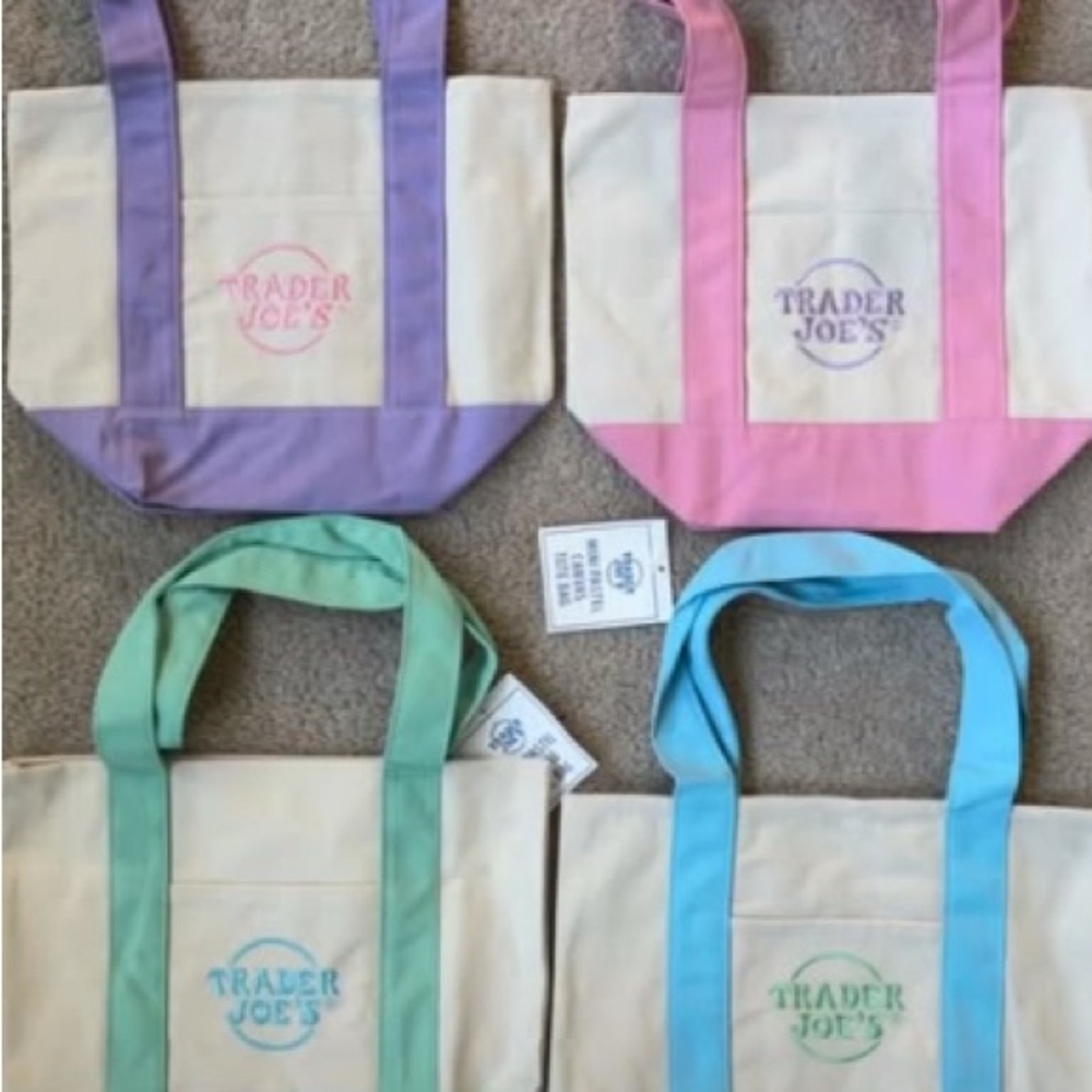 MINI TOTES SET PASTELS TRADER JOES